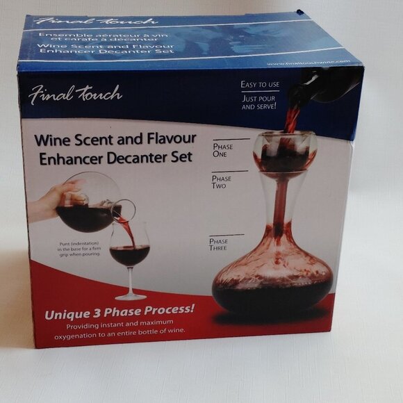 FINAL TOUCH Wine Scent and Flavour Enhancer Decanter Set BNIP - Picture 1 of 12